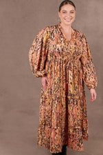Eb & Ive Mayan Tiered Maxi in Ochre
