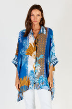 Lula Soul RAVELLO Kaftan Shirt in Azure