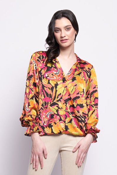 Foil Gala Twist Blouse in Best Exotic