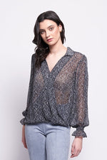 Foil Gala Twist Blouse in Flurry