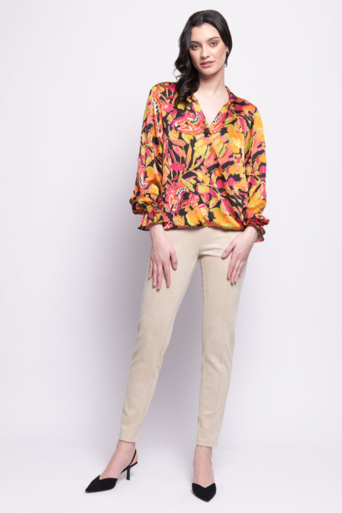 Foil Gala Twist Blouse in Best Exotic