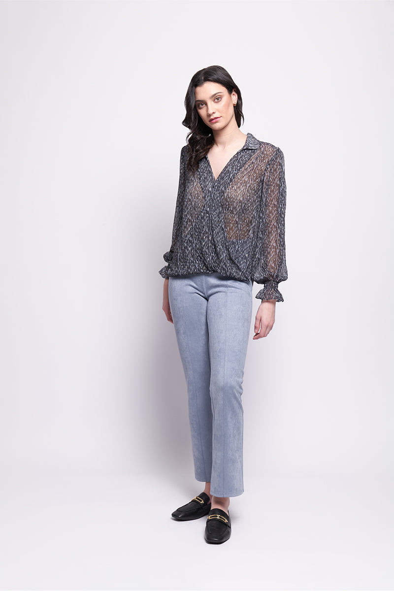 Foil Gala Twist Blouse in Flurry