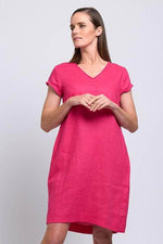 Foil Fringe Festival Dress in Pink Flash