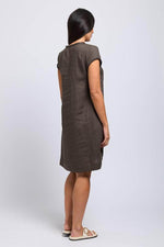 Foil Fringe Festival Dress in Khaki