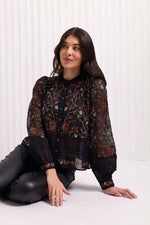 Foil Stitchuation Top in Black Embroidery