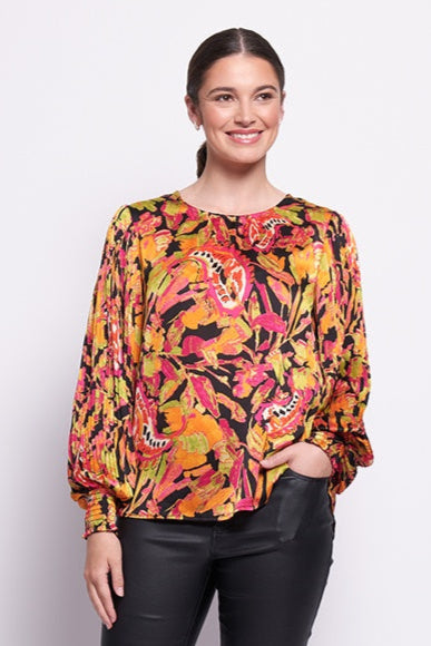 Foil Pleats To Meet You Blouse in Best Exotic