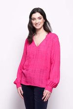 Foil Knotting Hill Blouse in Hot Pink