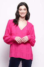 Foil Knotting Hill Blouse in Hot Pink