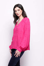 Foil Knotting Hill Blouse in Hot Pink