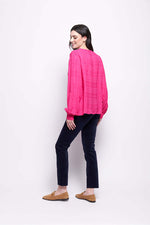 Foil Knotting Hill Blouse in Hot Pink