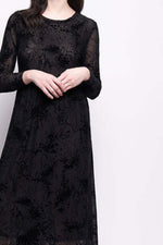 Foil International Velvet Dress in Black Splatter