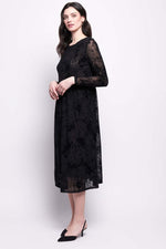 Foil International Velvet Dress in Black Splatter