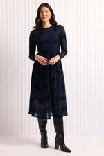 Foil International Velvet Dress in Midnight Splatter