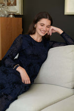 Foil International Velvet Dress in Midnight Splatter