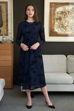 Foil International Velvet Dress in Midnight Splatter