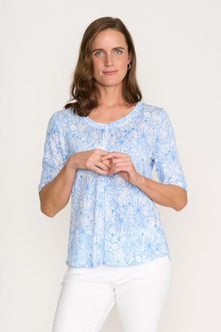 Foil Leading Lady Top in Calypso