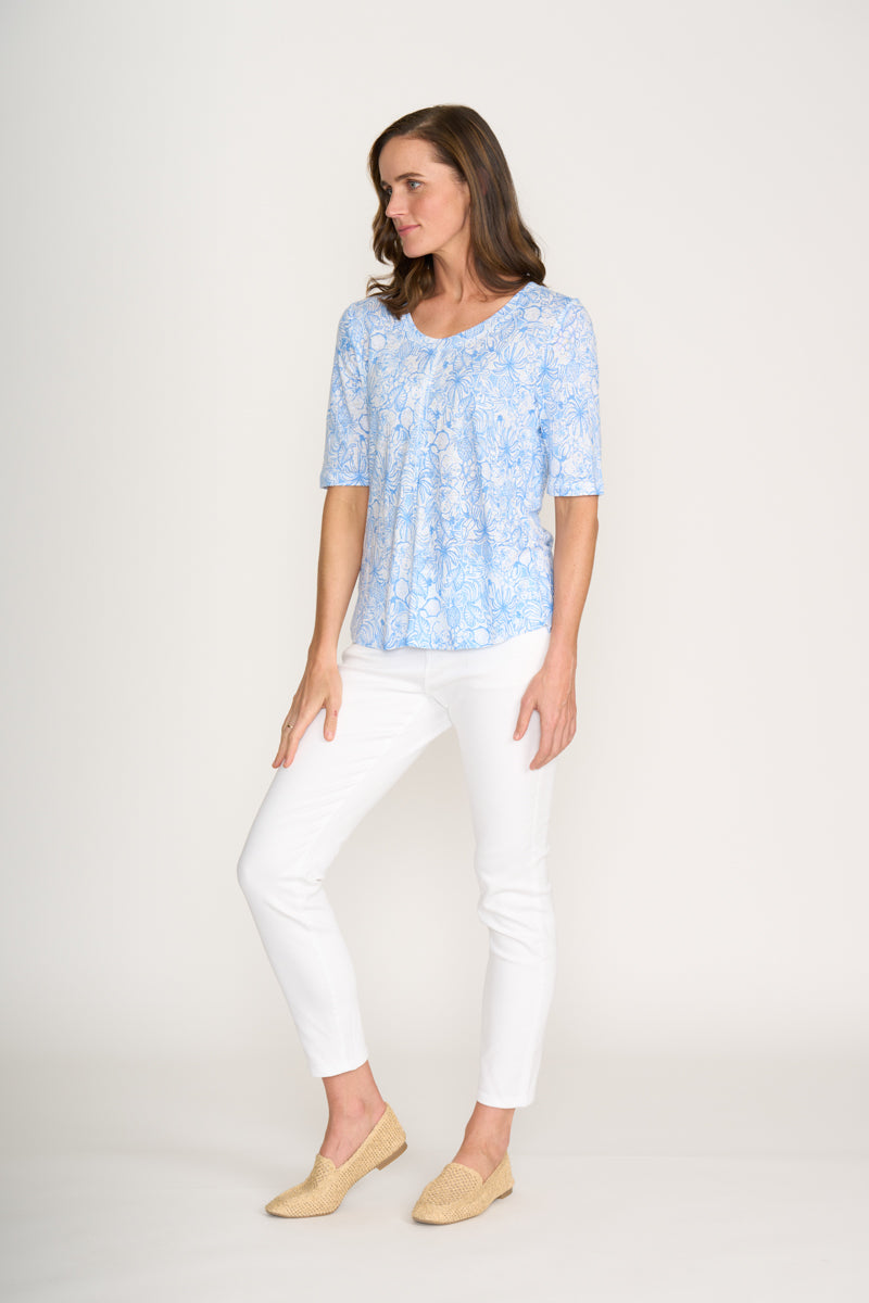 Foil Leading Lady Top in Calypso