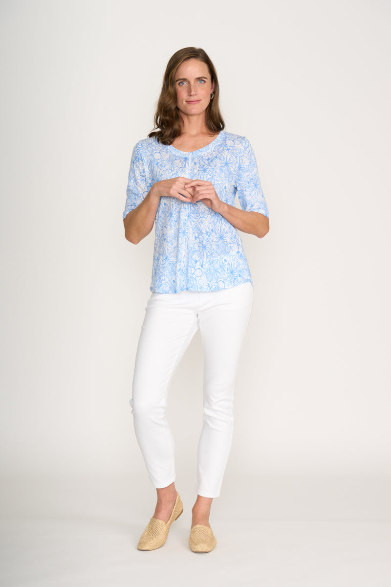 Foil Leading Lady Top in Calypso