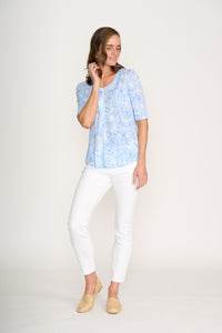 Foil Leading Lady Top in Calypso