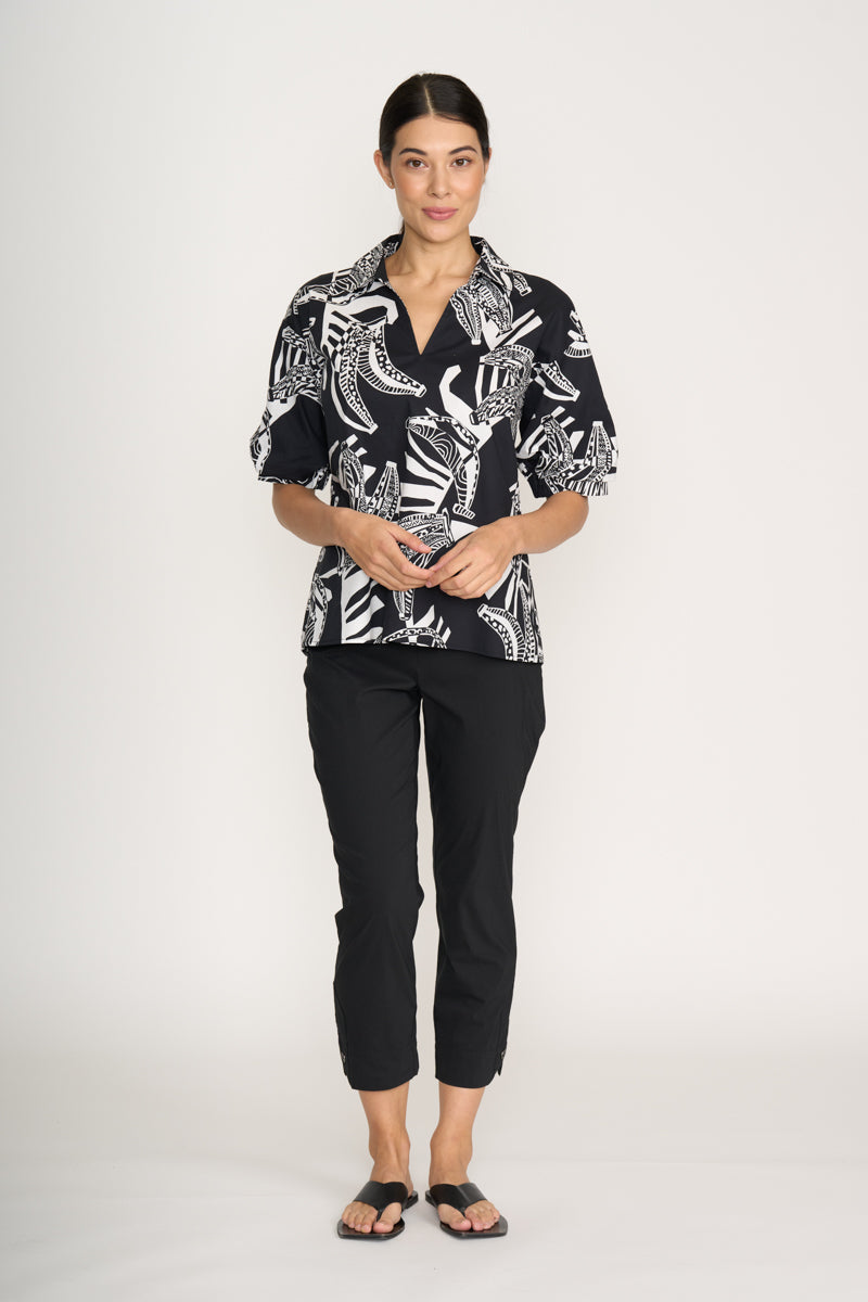 Foil Finish Line Pant in Black