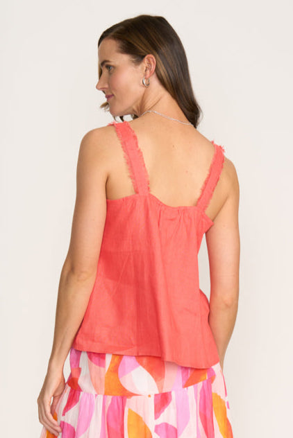 Foil Into The Fray Top in Melon
