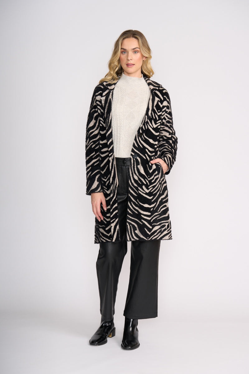 Foil Lash Queen Coat in Zebra