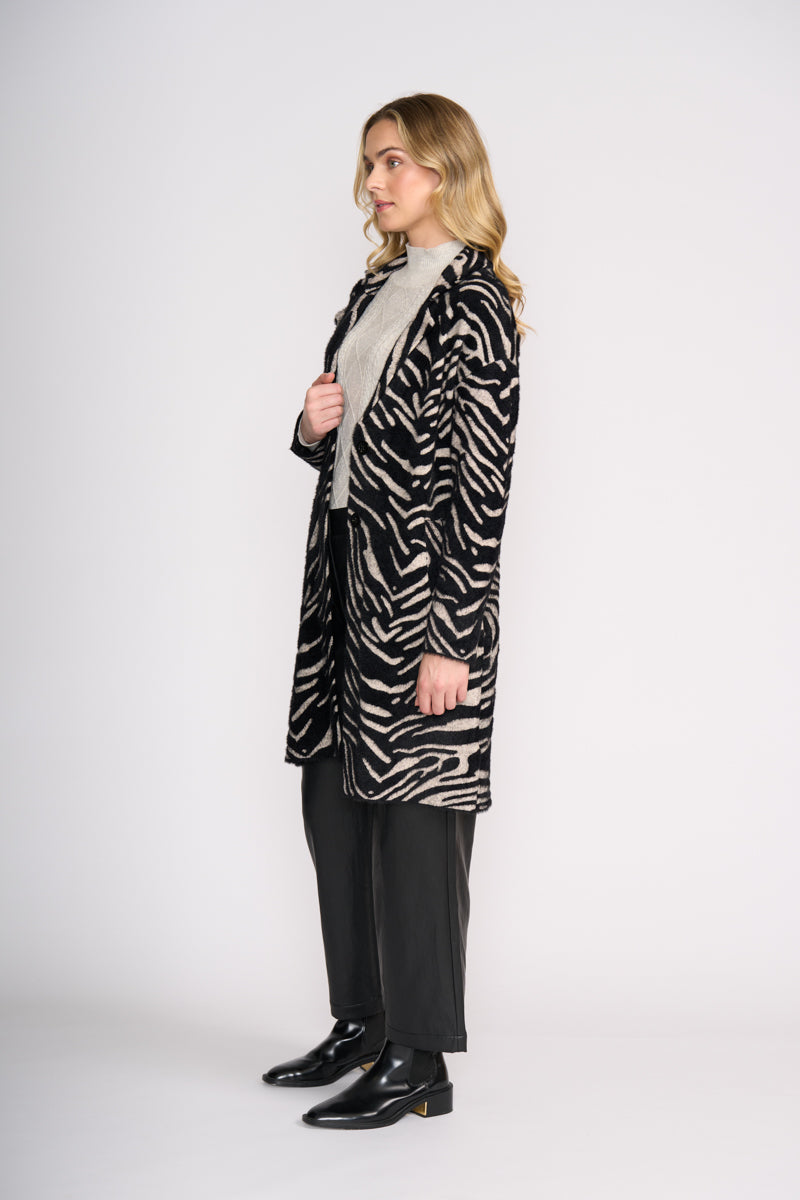 Foil Lash Queen Coat in Zebra