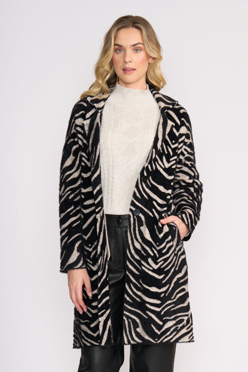 Foil Lash Queen Coat in Zebra