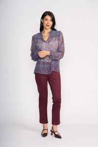 Foil Stepping Out Blouse in Typography