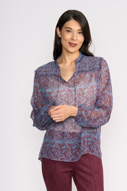 Foil Stepping Out Blouse in Typography