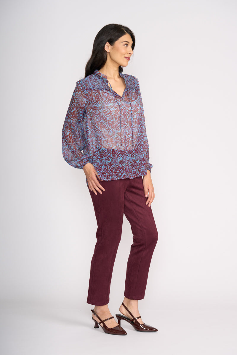Foil Stepping Out Blouse in Typography