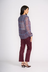 Foil Stepping Out Blouse in Typography