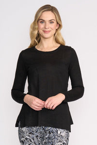 Foil Step Up Top in Black
