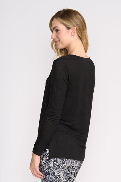 Foil Step Up Top in Black