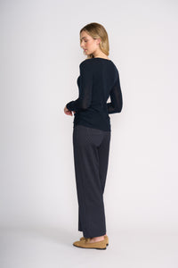 Foil Double Up Top in True Navy