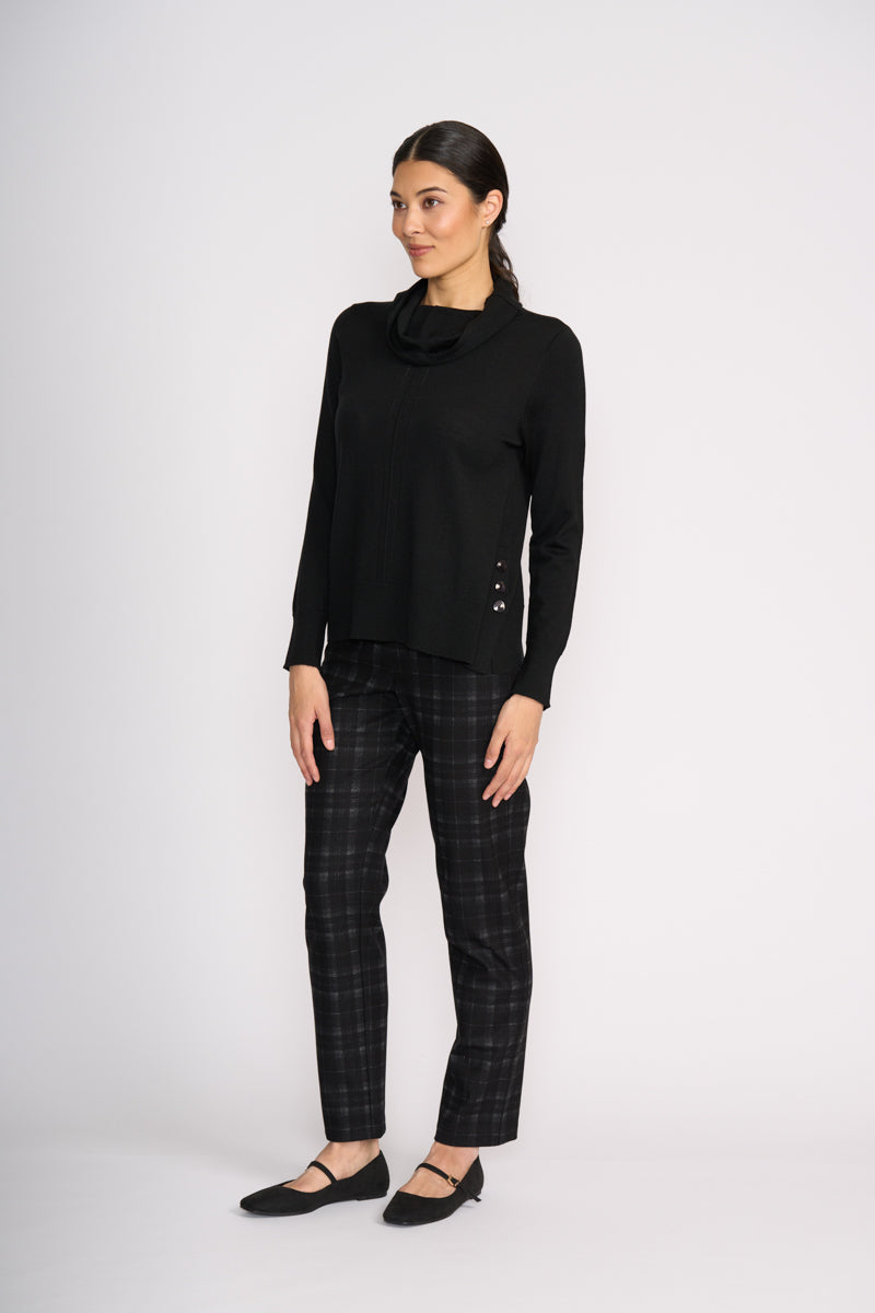 Foil Detail Driven Sweater in Black