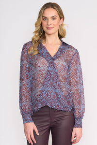 Foil Royal Gala Blouse in Typography