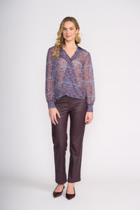 Foil Royal Gala Blouse in Typography
