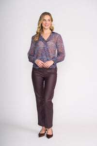 Foil Royal Gala Blouse in Typography