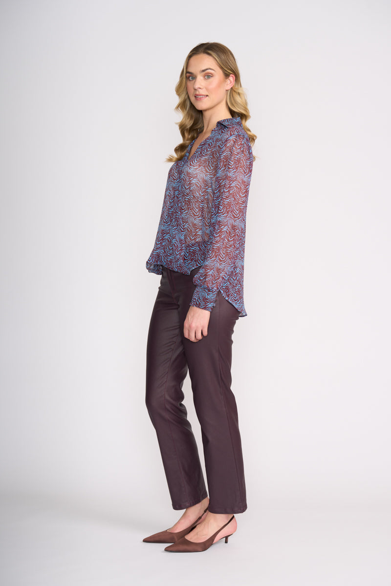 Foil Royal Gala Blouse in Typography