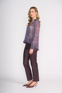 Foil Royal Gala Blouse in Typography