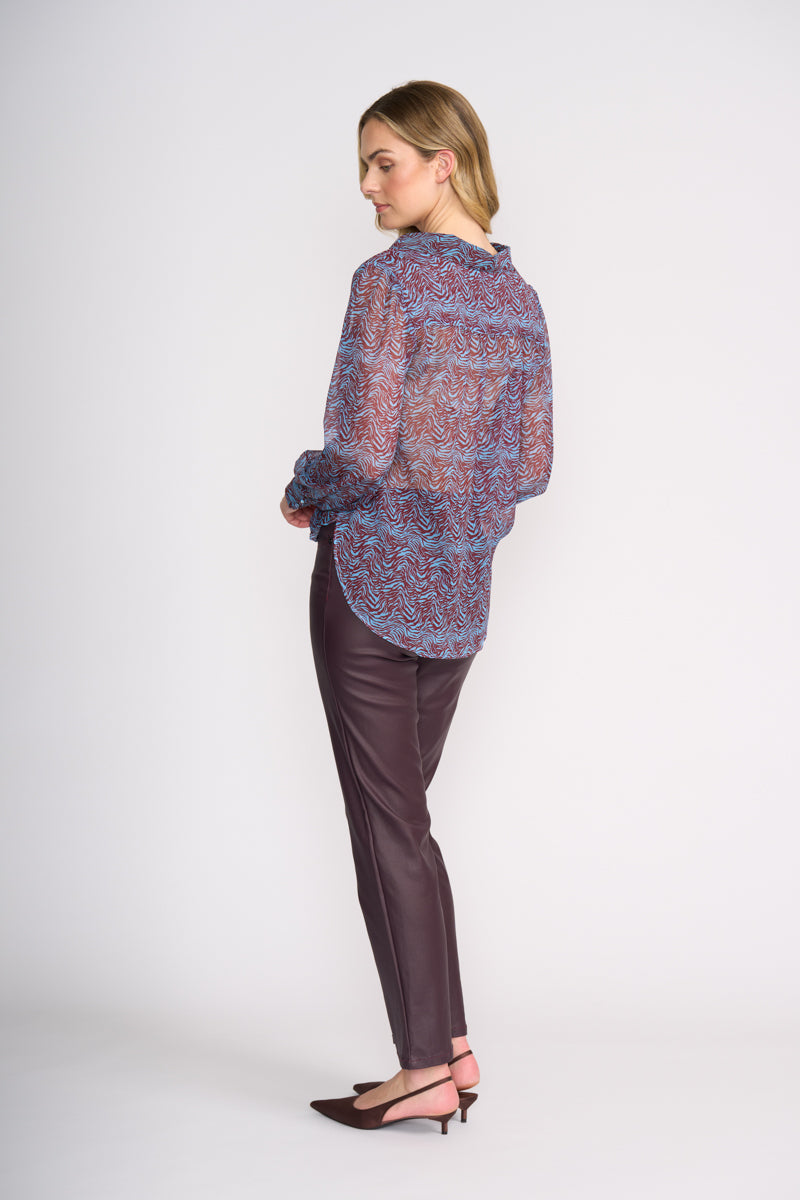 Foil Royal Gala Blouse in Typography