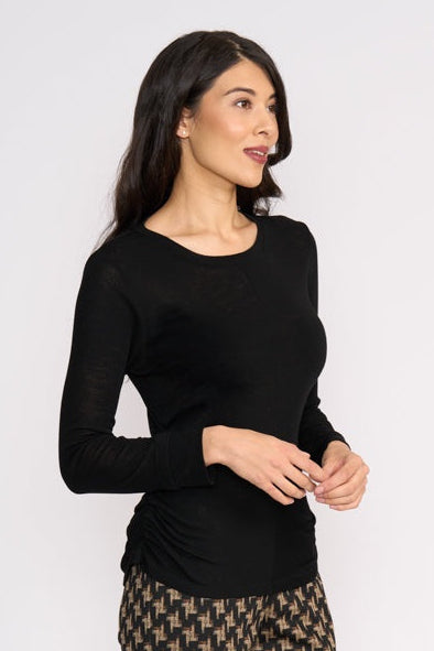 Foil Double Up Top in Black