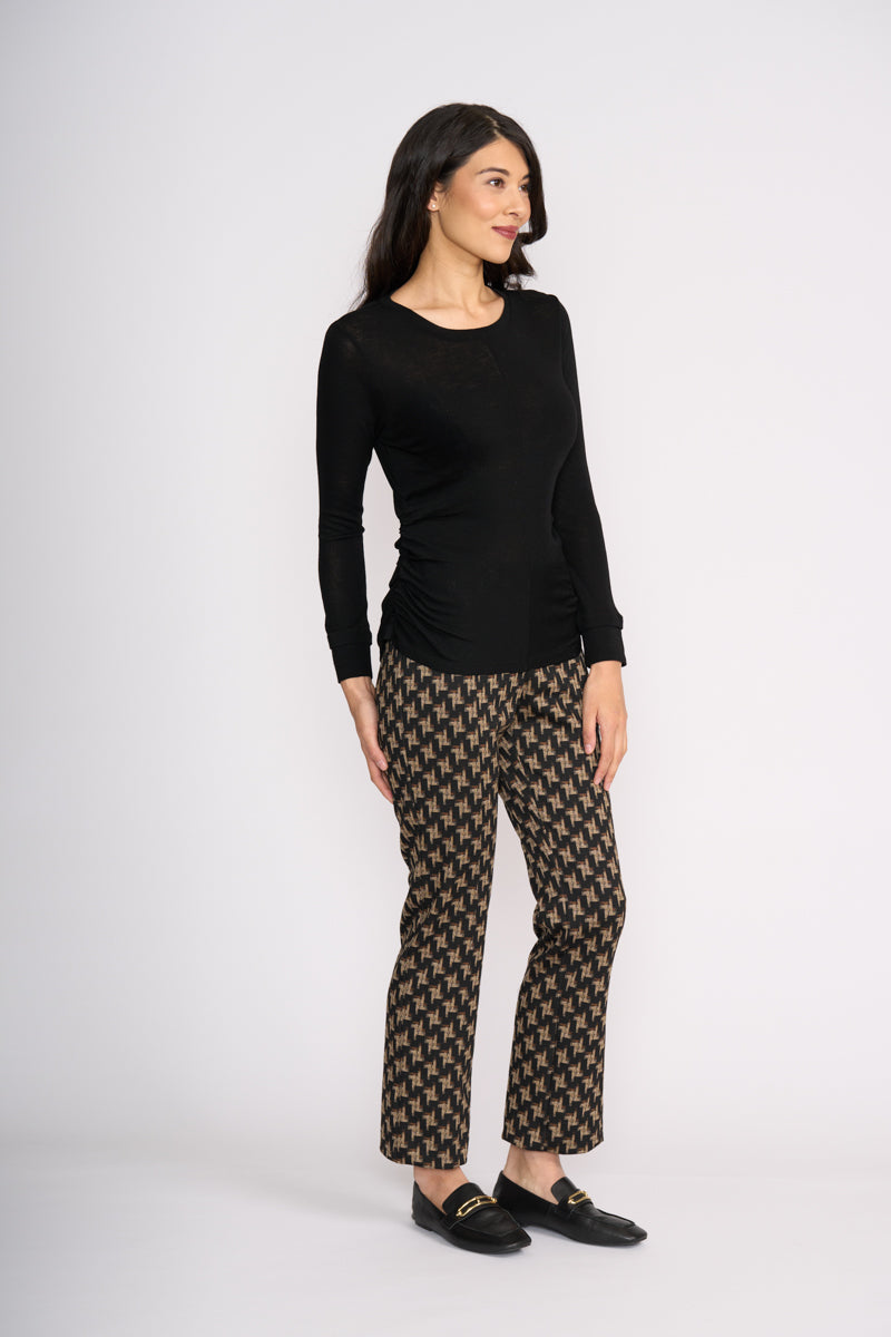 Foil Double Up Top in Black