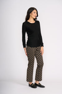 Foil Double Up Top in Black