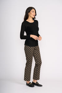 Foil Double Up Top in Black