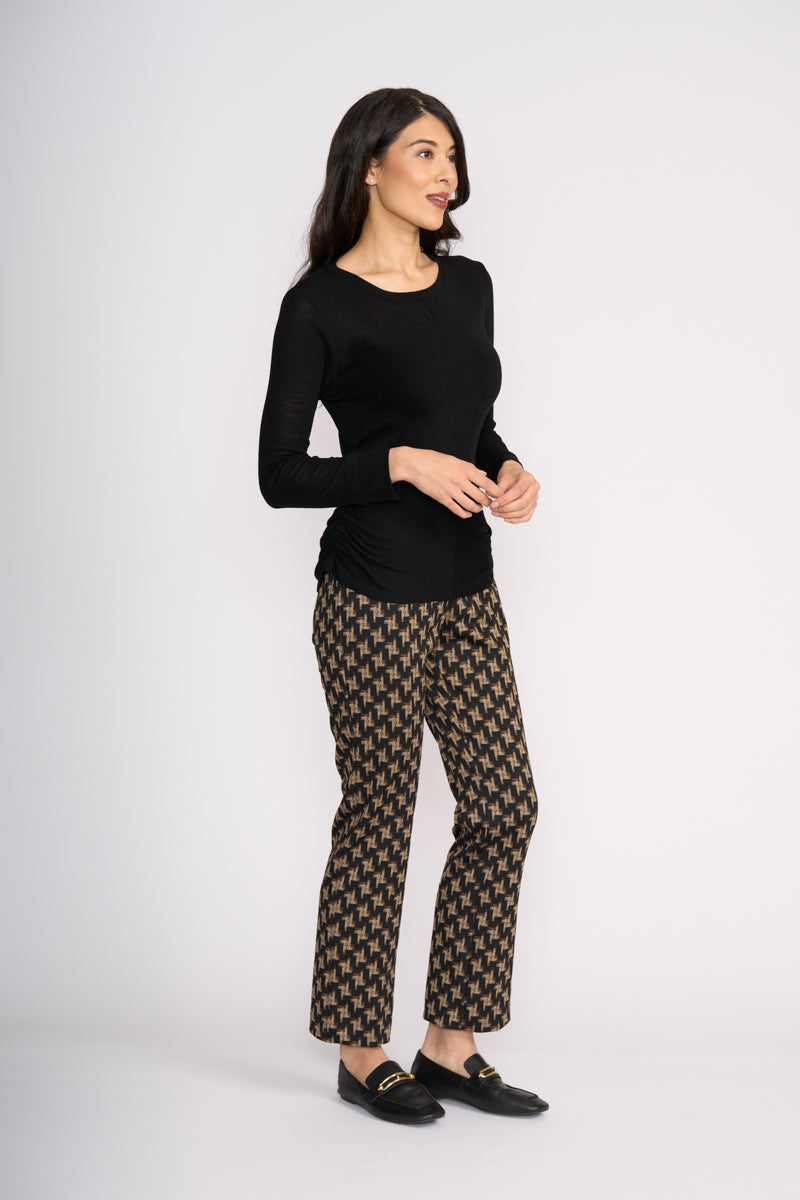 Foil Double Up Top in Black