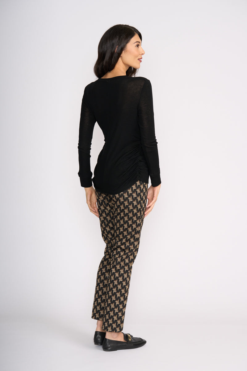 Foil Double Up Top in Black