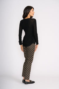 Foil Double Up Top in Black