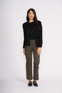 Foil Double Up Top in Black